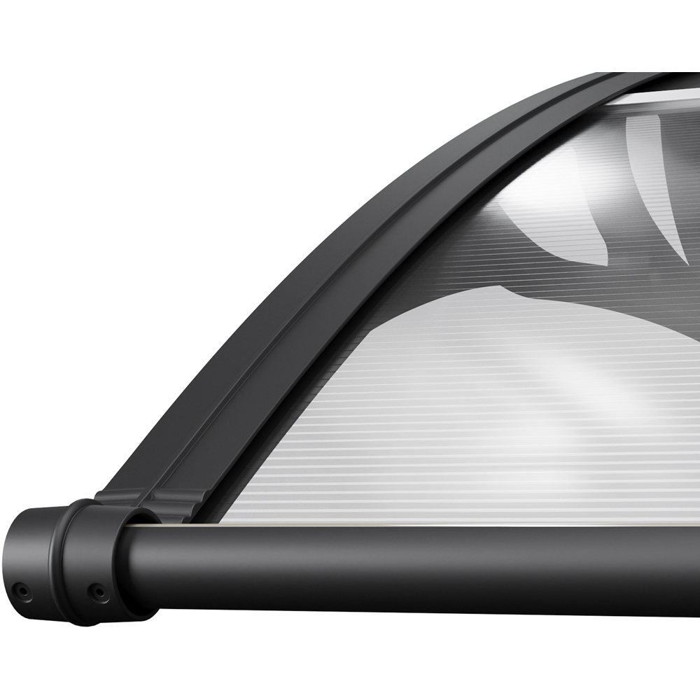 Living and Home Dark Grey Door and Window Outdoor Awning with Water Channel 2 x 1m Image 4