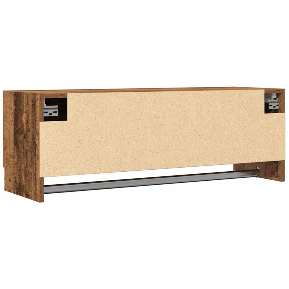 vidaXL Single Flap Door Old Wood Wardrobe with Hanger Bar Image 3