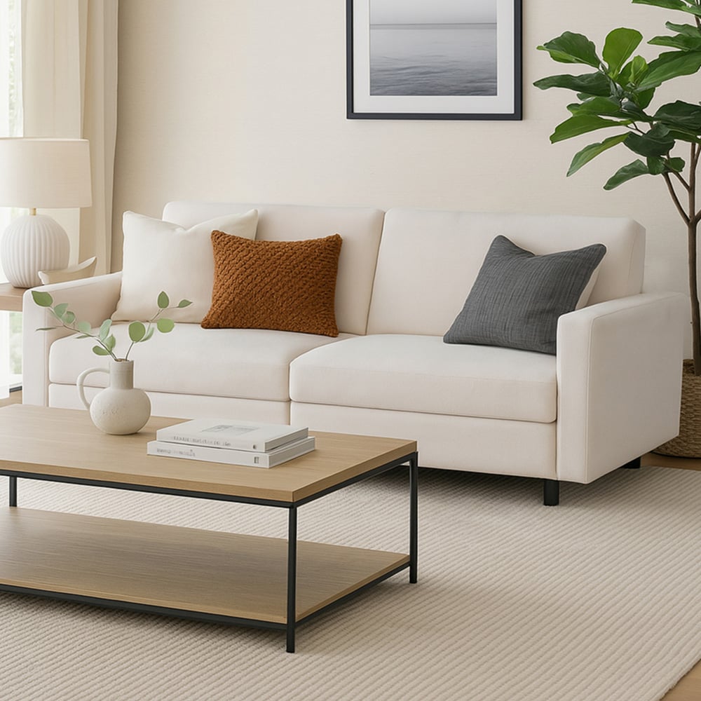 Aspire Vault 2 Seater Natural Sofa Bed with Dual Storage Image 1