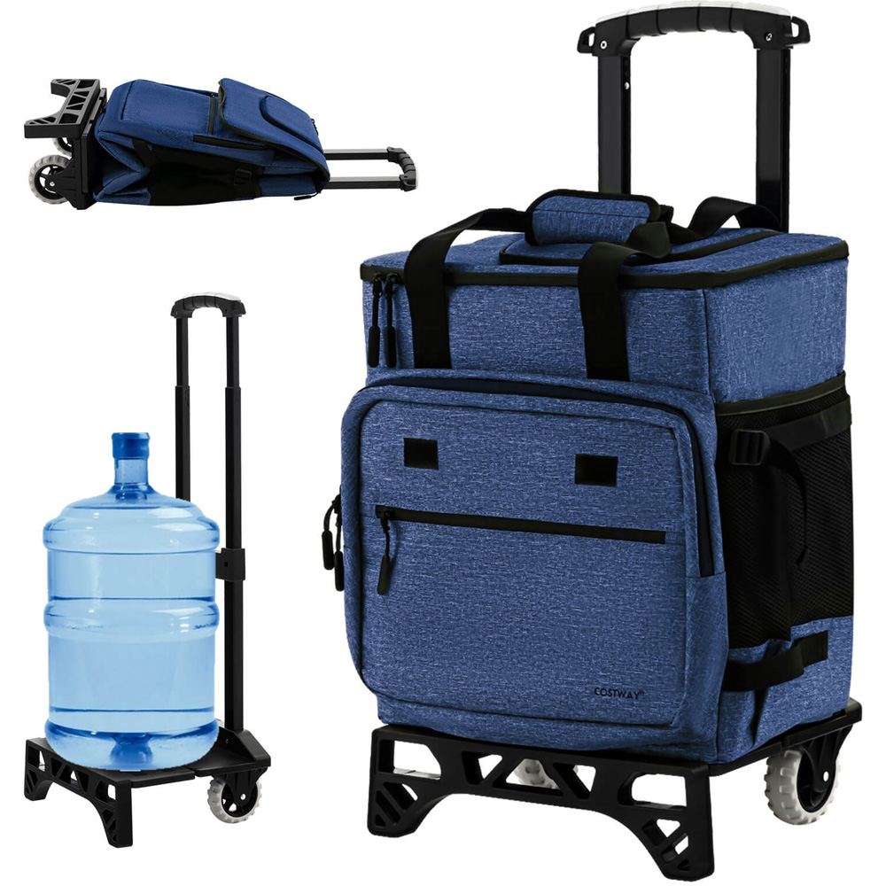 Costway Dark Blue Rolling Cooler 40L Image 3