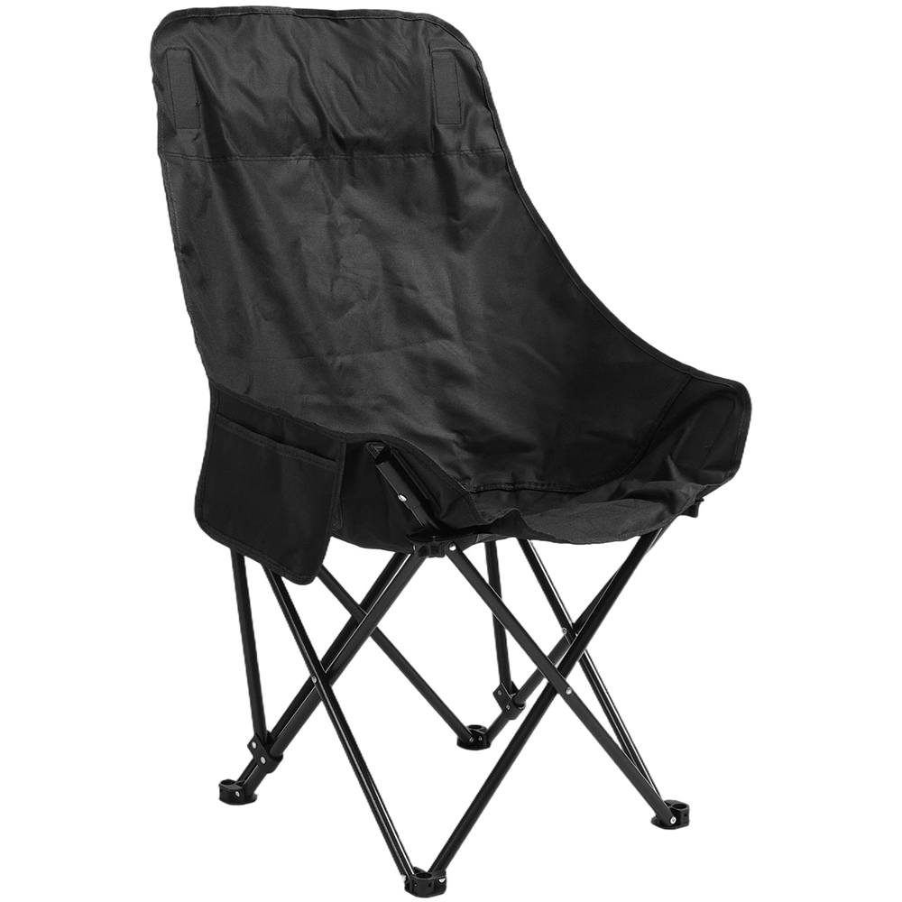 Living and Home 6 Seater Black Foldable High Back Camping Table and Chair Set Image 4
