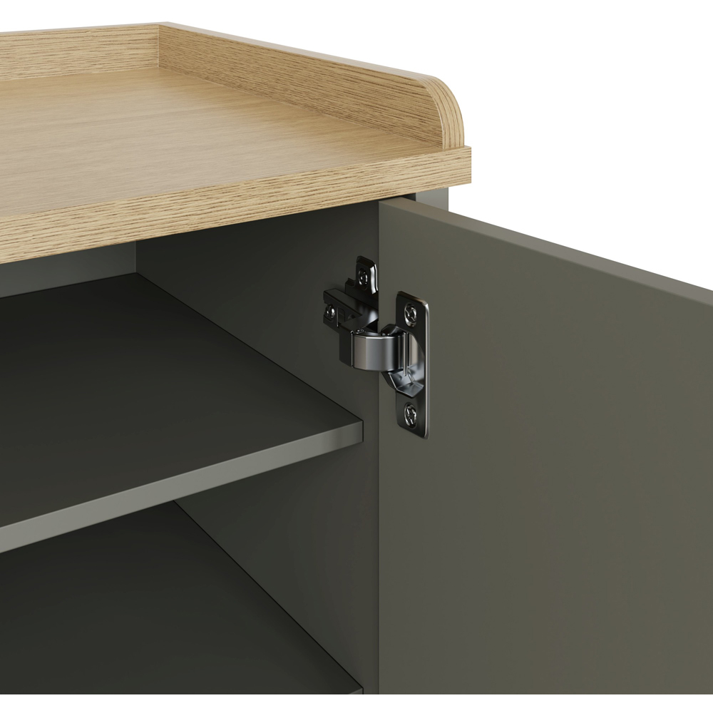 GFW Lancaster 2 Door Grey and Oak Shoe Bench Image 7