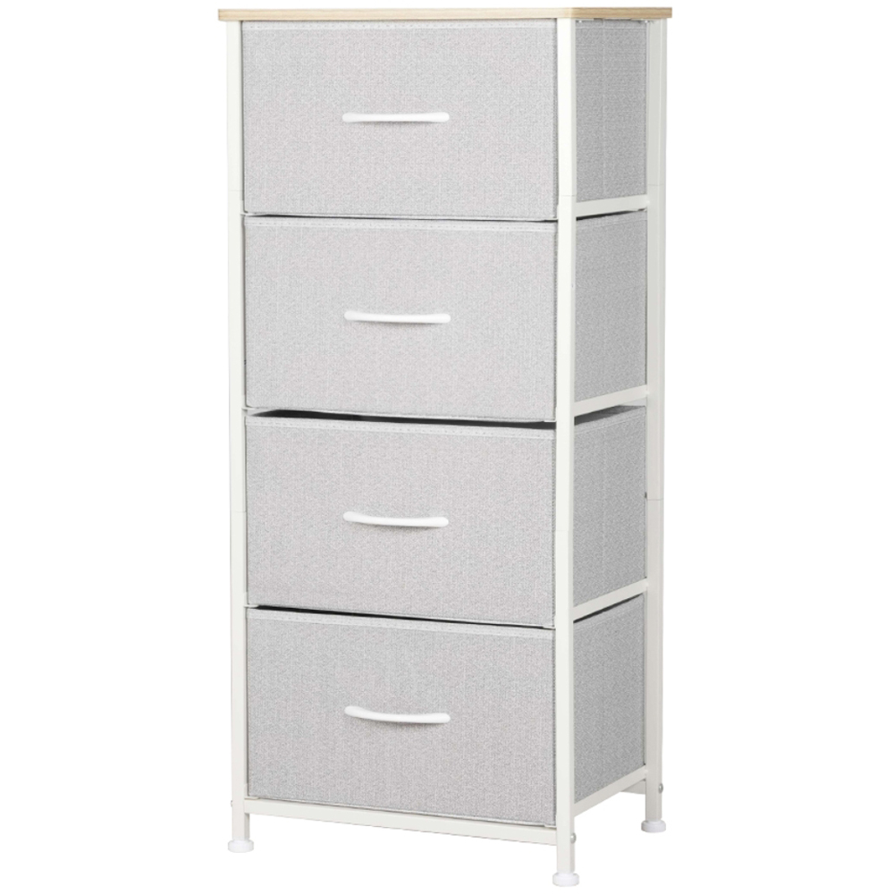 Alivio 4 Drawer White Chest of Drawers with Steel Frame Image 2