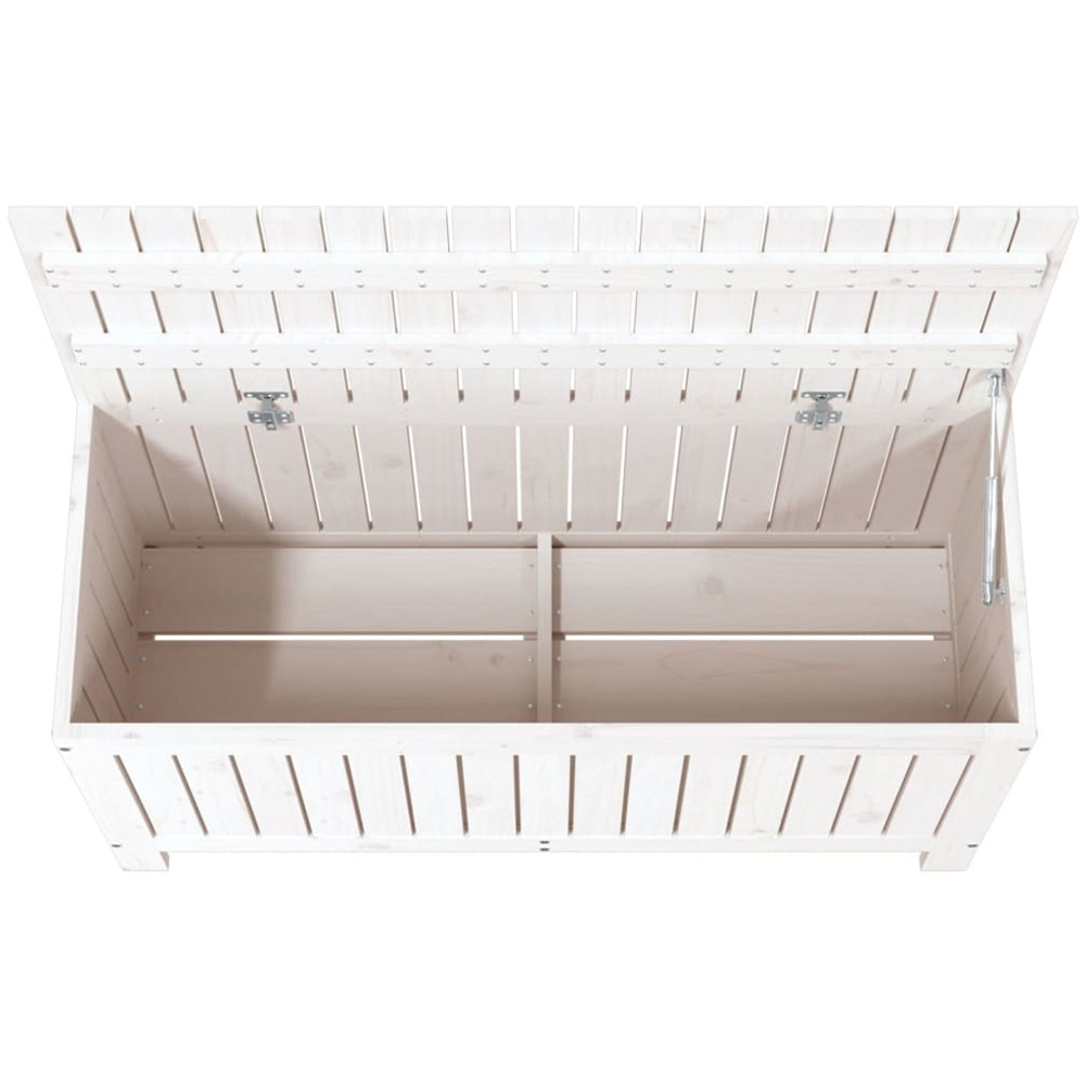vidaXL 54 x 108 x 42.5cm White Pine Wood Garden Storage Box Image 7