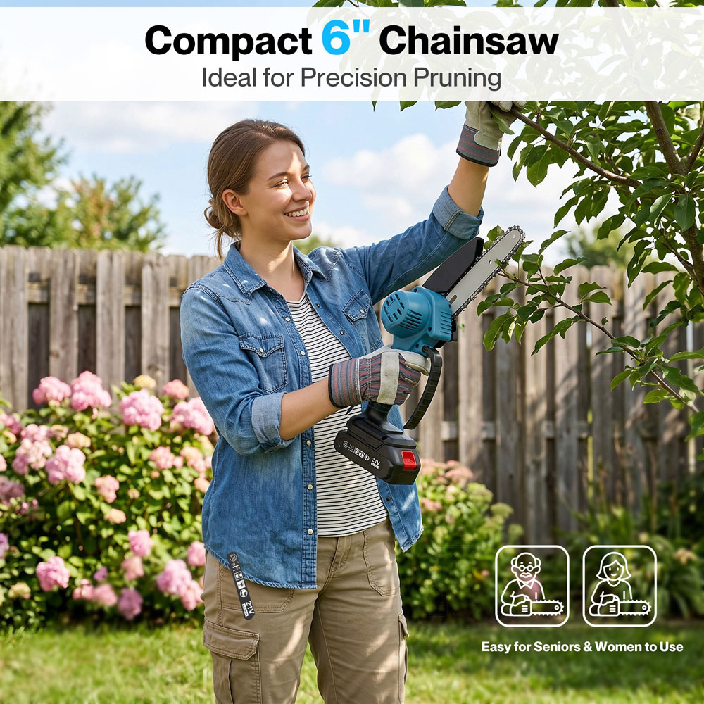 Traderight Dual Bar Cordless Mini Chainsaw Kit Image 6