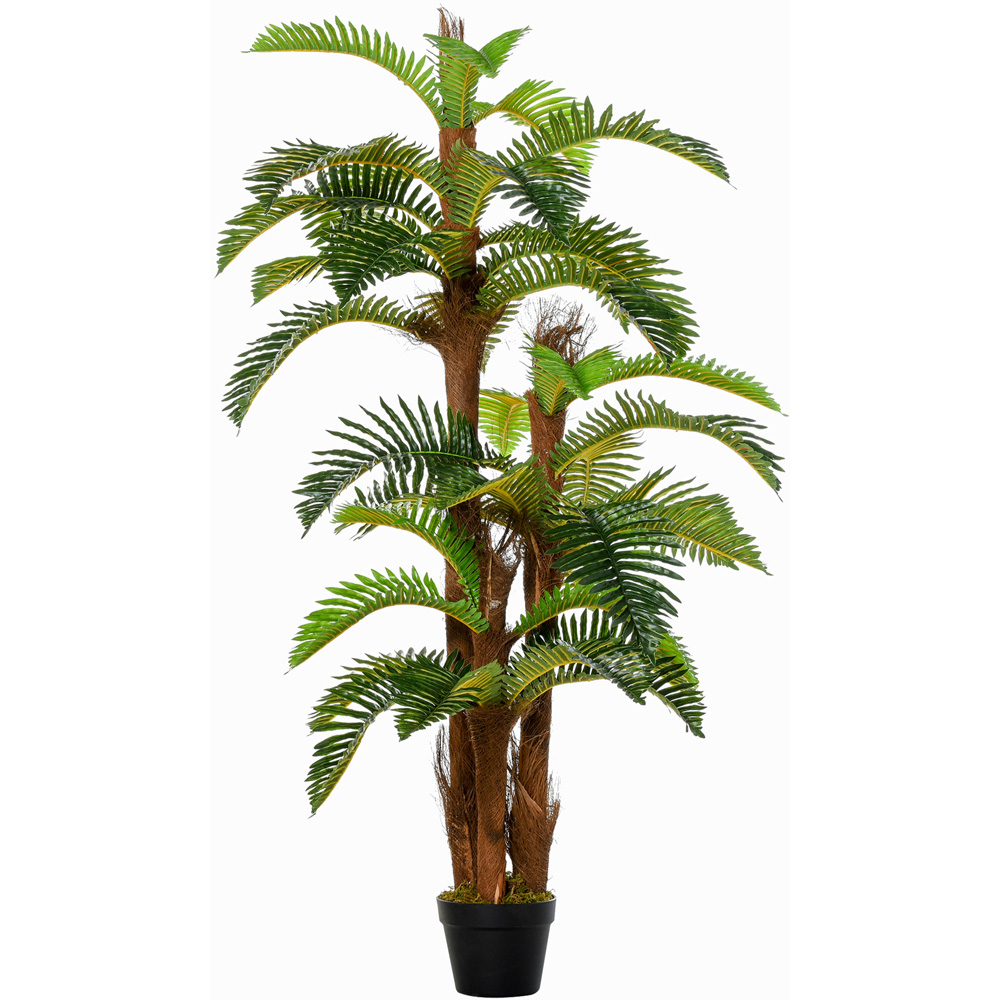 Outsunny Fern Tree Artificial Plant In Pot 5ft Image 1