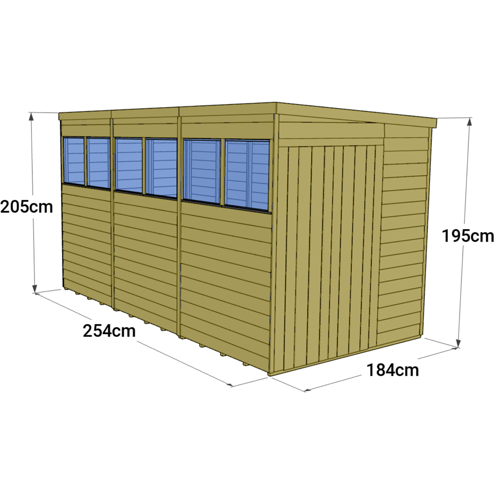 StoreMore 12 x 6ft Double Door Tongue and Groove Pent Shed with Window Image 4