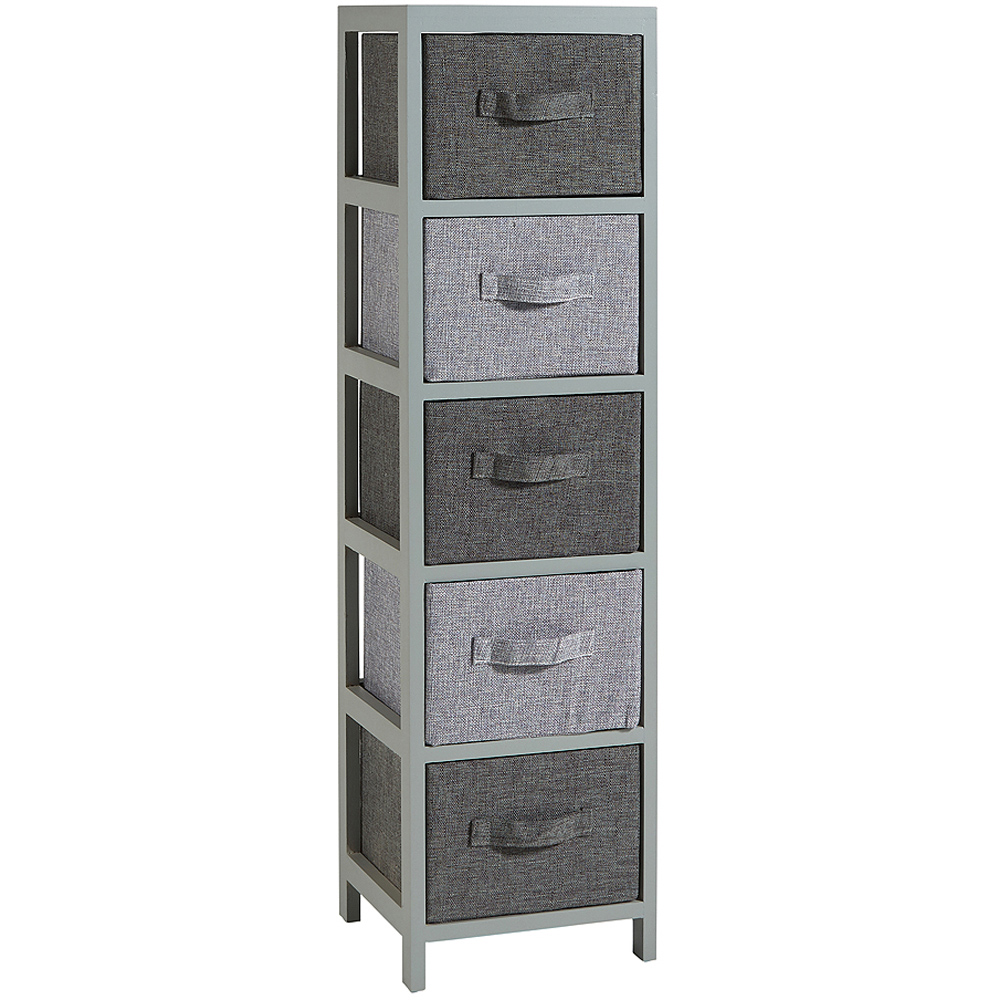 Home Source Metro 5 Drawer Grey Chest of Drawers Image 2