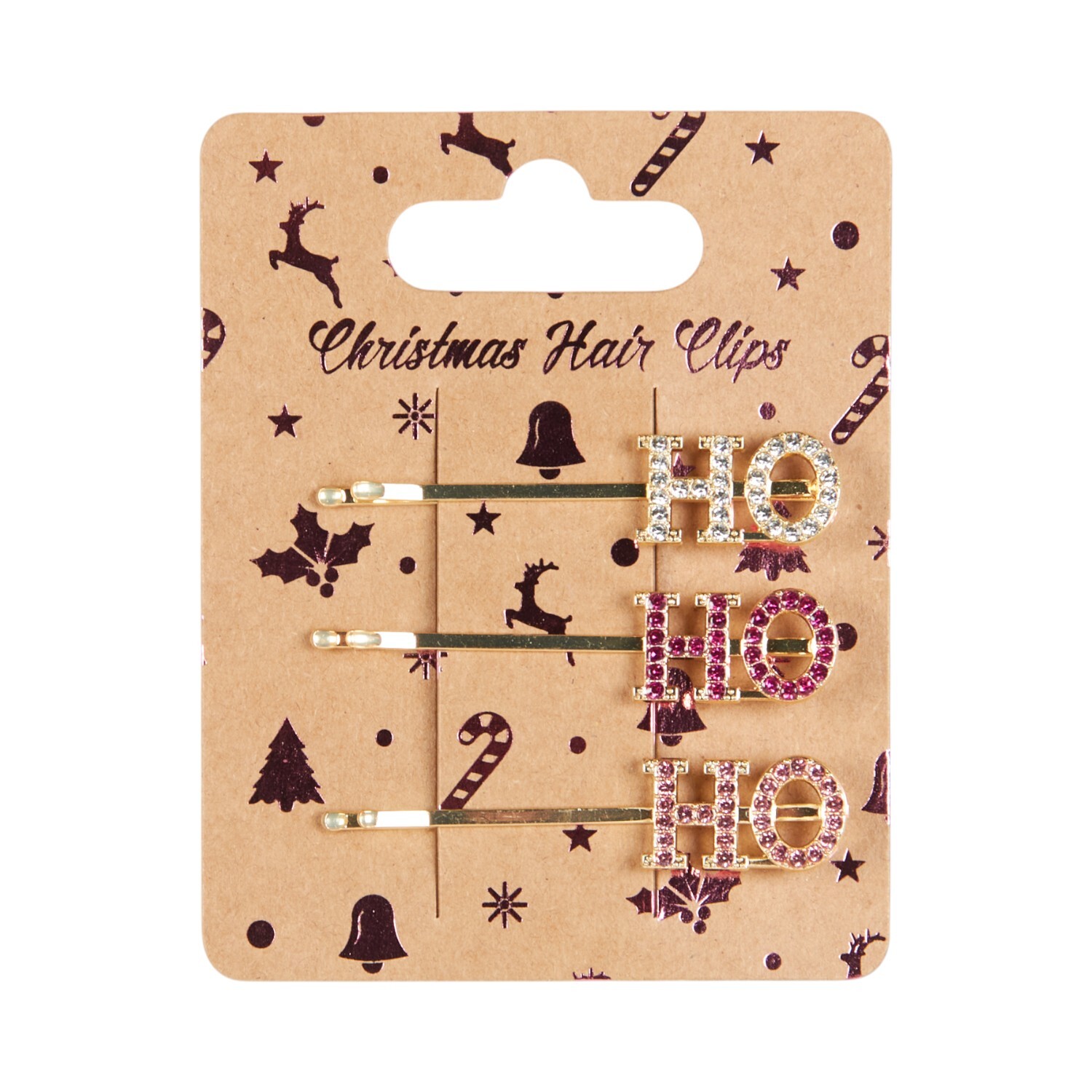 Pack of 3 Ho Ho Ho Hair Slides Image 2