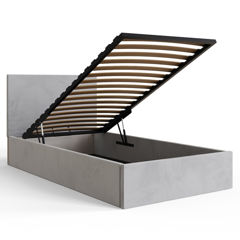 GFW Single Charcoal Grey Velvet End Lift Ottoman Bed Image 6
