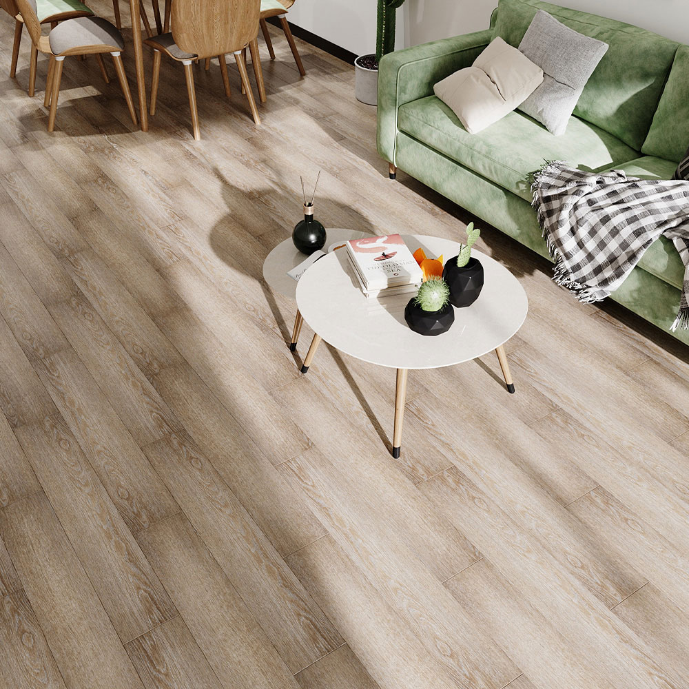 Living and Home Light Brown Rectangle PVC Flooring Self Adhesive 36 Pack Image 1