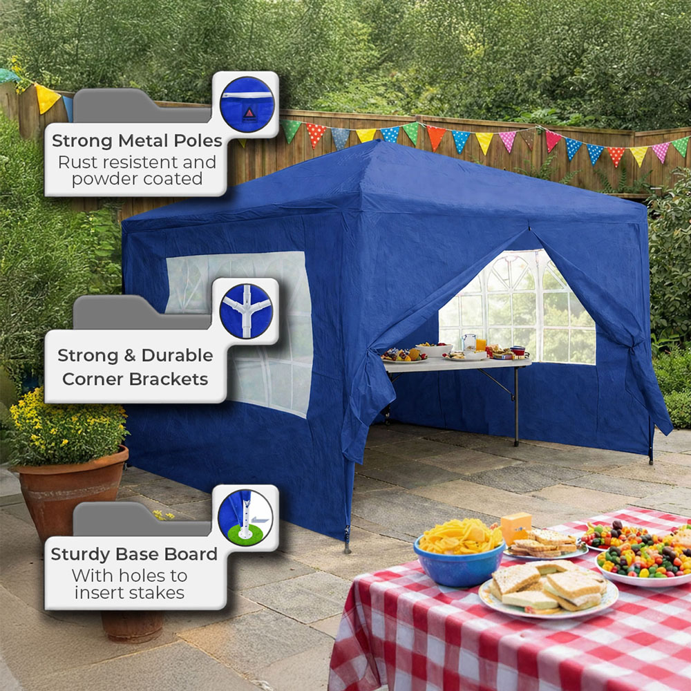 Neo Direct 3 x 3m Blue Marquee Gazebo Image 7
