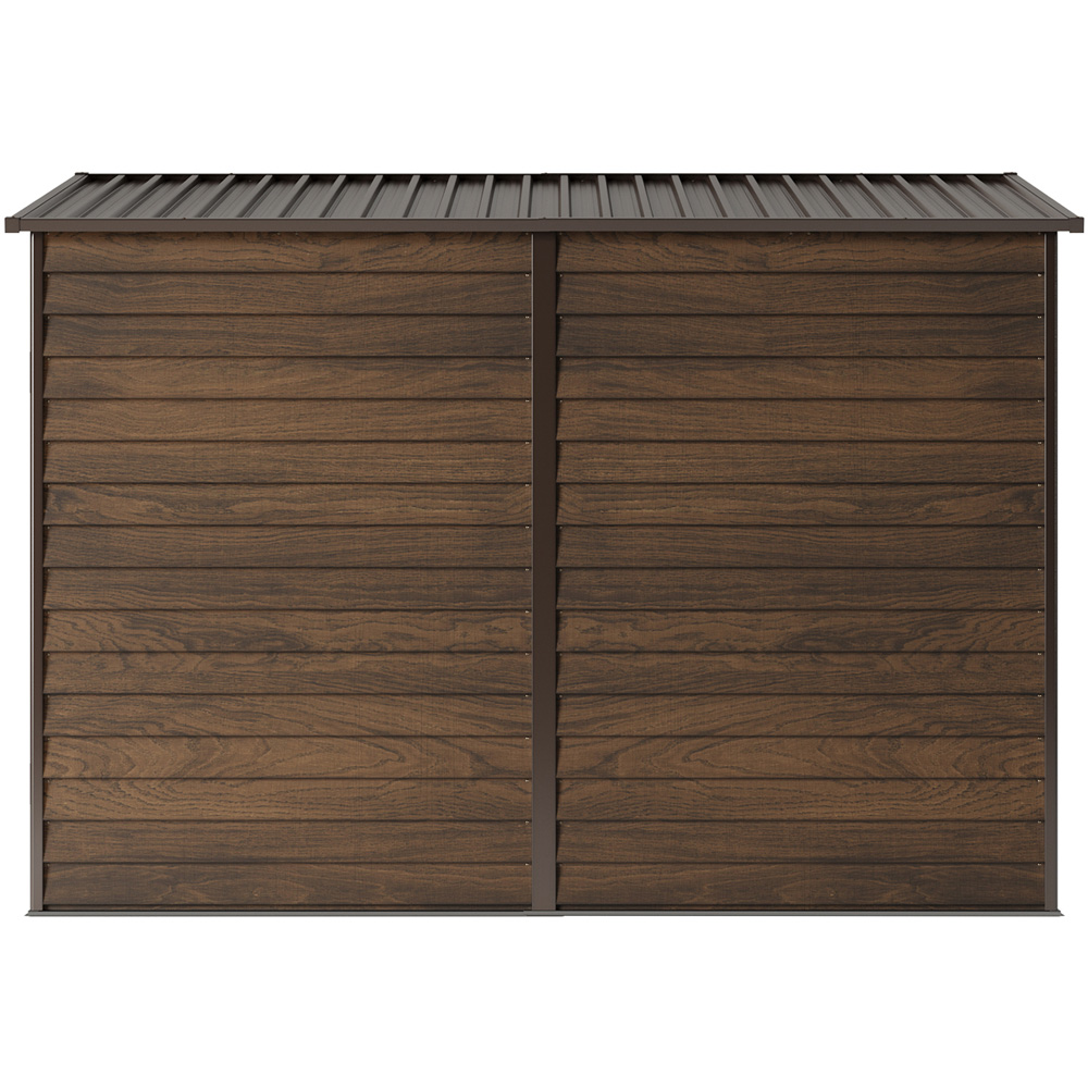 Living and Home 4.6 x 9ft Wood Grain Finish Metal Pent Garden Storage Shed Image 4