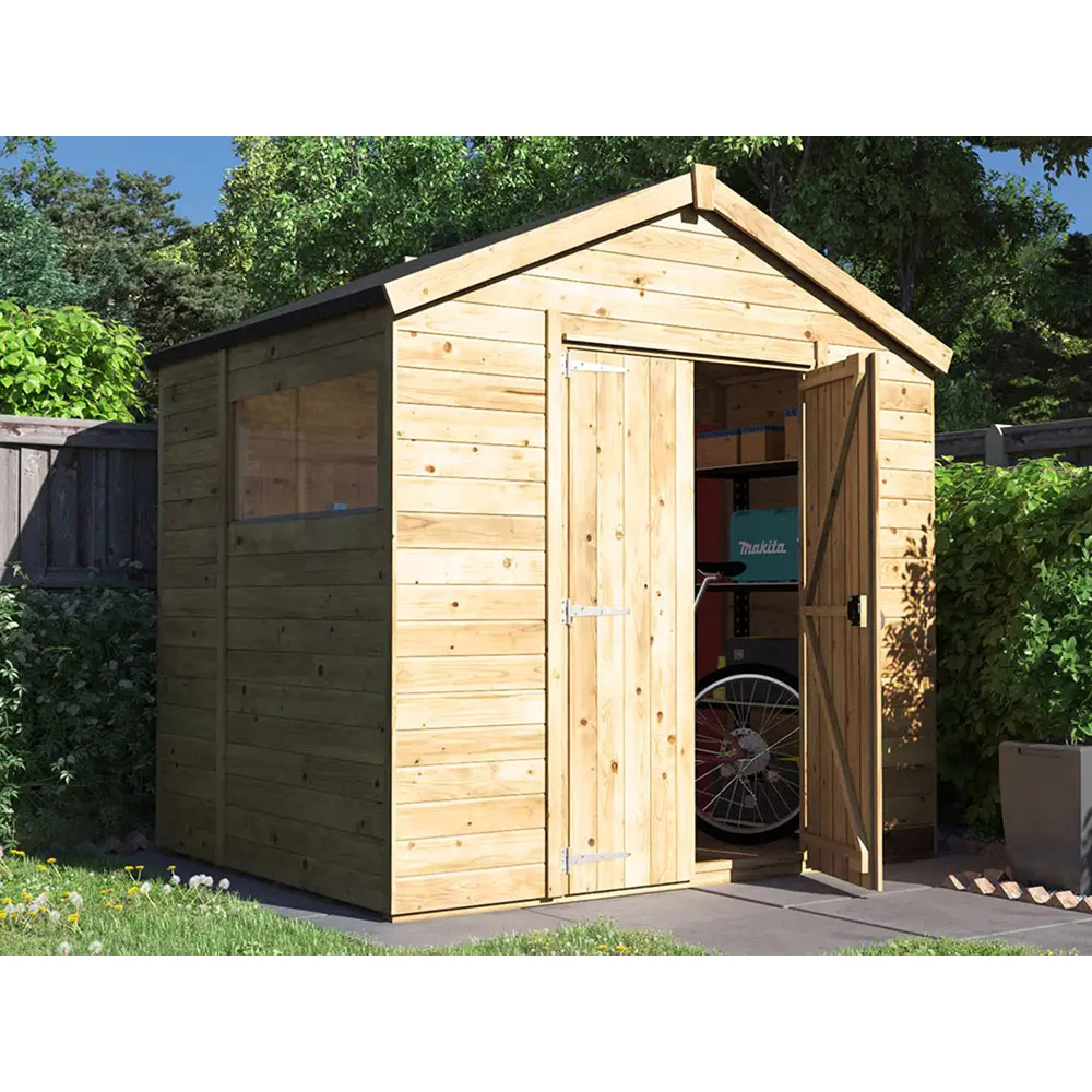 Dunster House Overlord 8 x 6ft Modular Brown Superfelt Apex Garden Shed Image 3