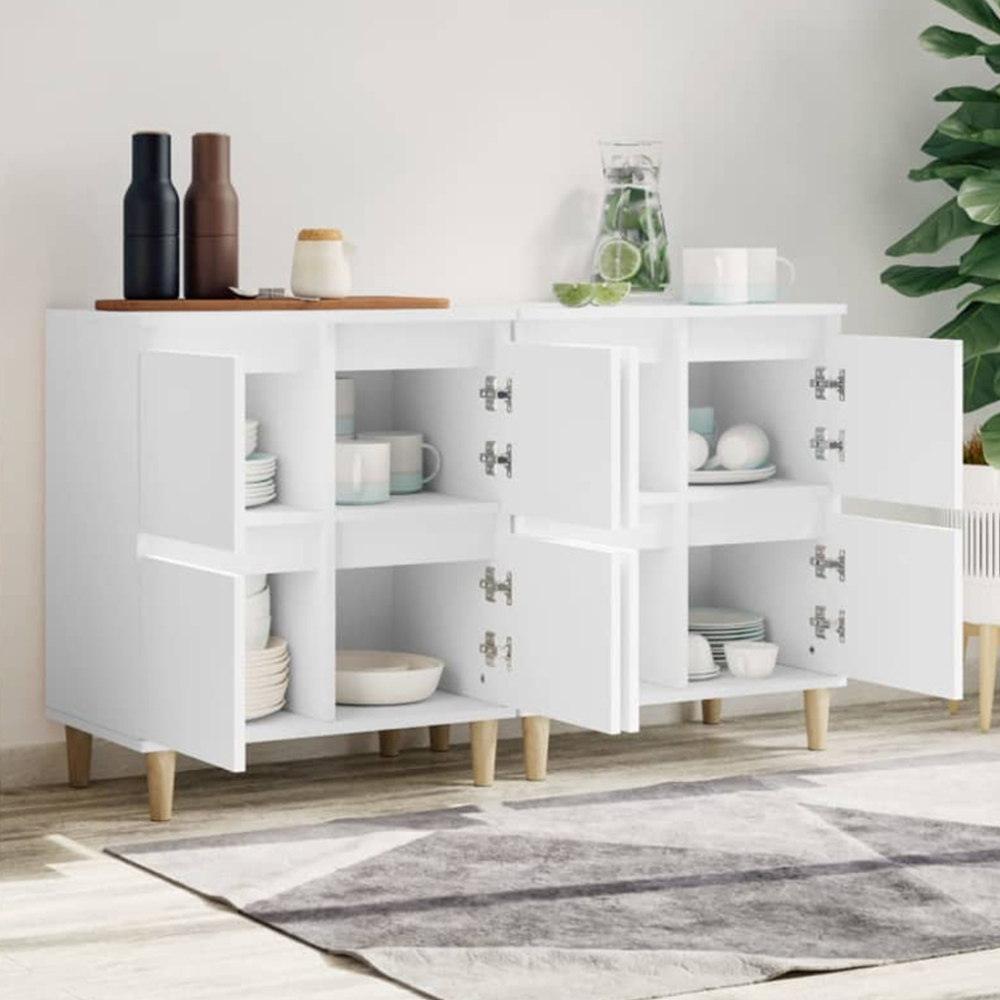 vidaXL 2 Door White Sideboard Set of 2 Image 1
