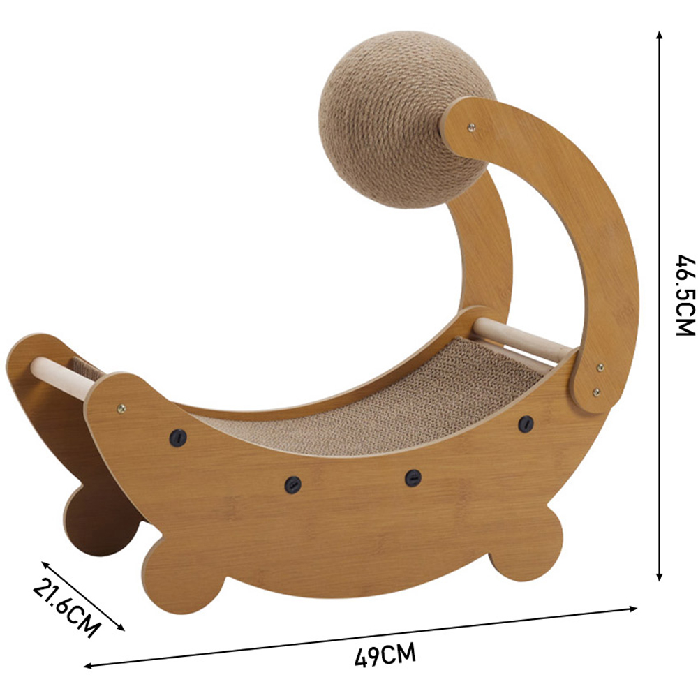 H&O Direct Cat Lounge Bed with Scratching Ball and Pad Image 5
