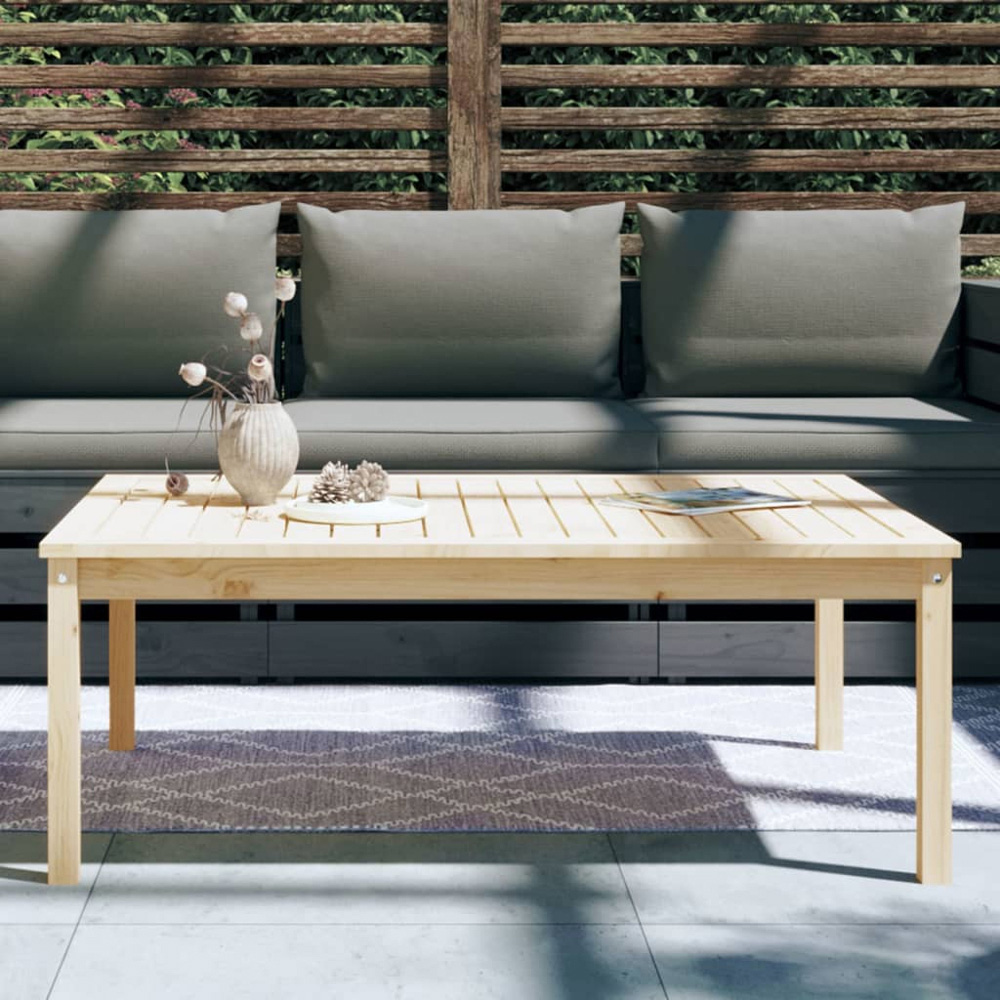 vidaXL Natural Solid Pine Wood Slatted Garden Table 121 x 82.5cm Image 7