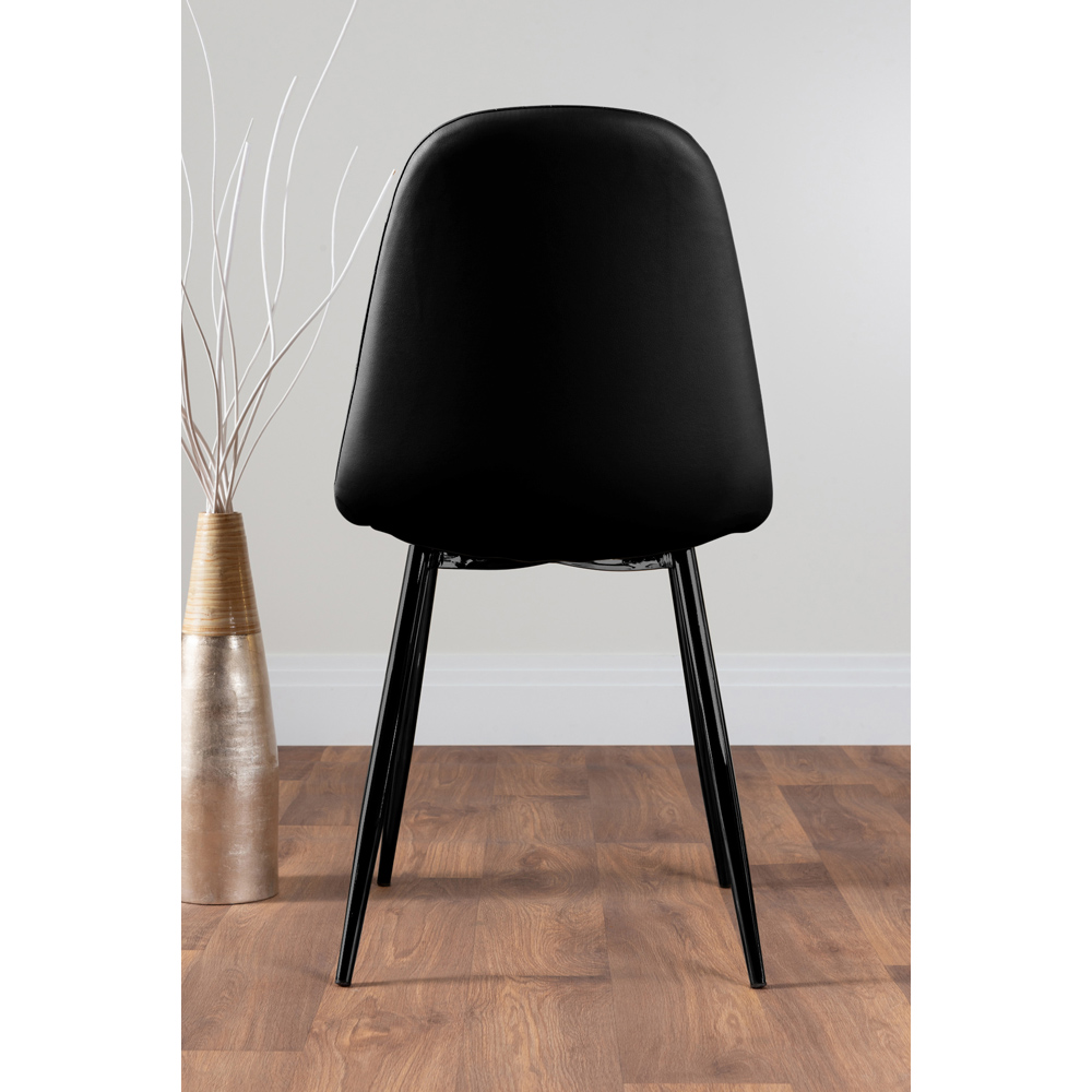 Furniturebox Copeland Valera Marble Effect 4 Seater Dining Set White and Black Image 6