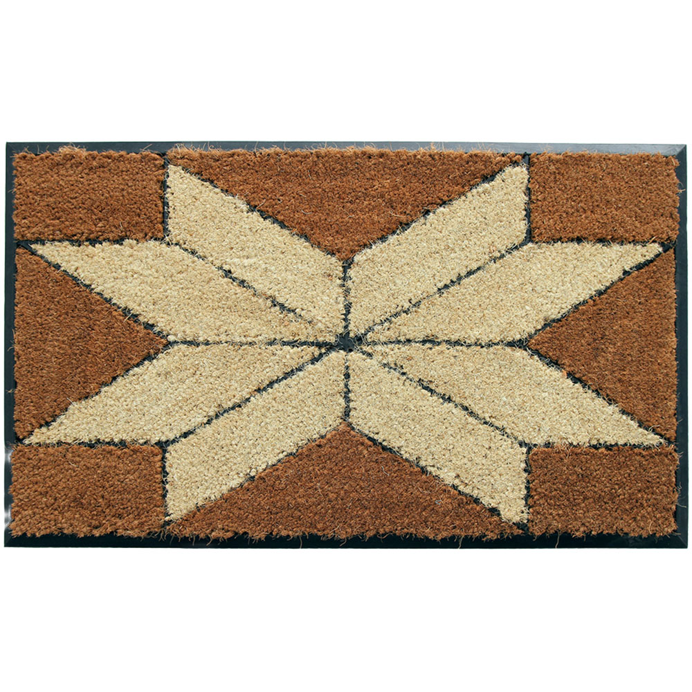 Coco & Coir Indian Star Coir Door Mat 45 x 75cm Image 1