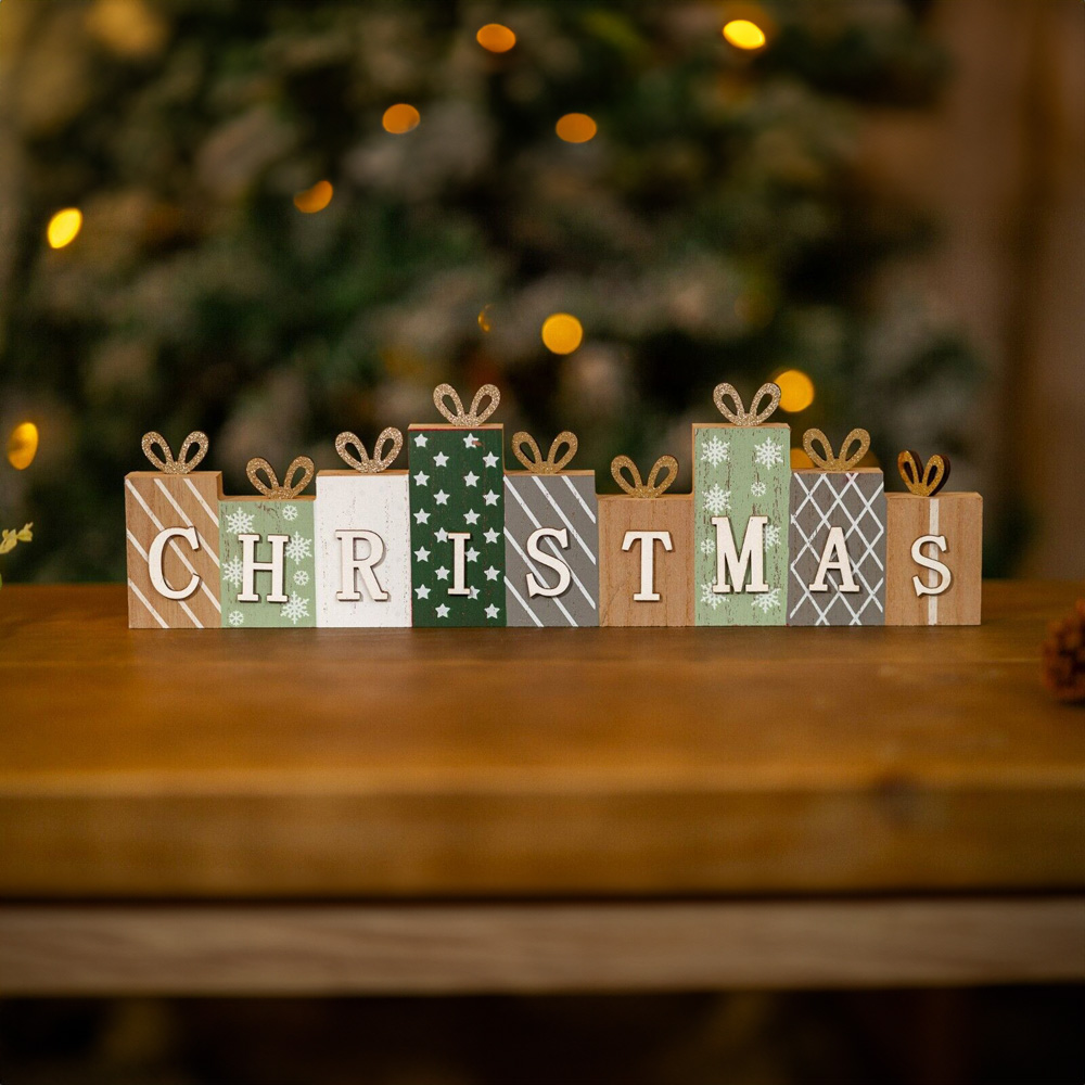 Marco Paul Christmas Sign on Presents Decoration 40cm Image 2