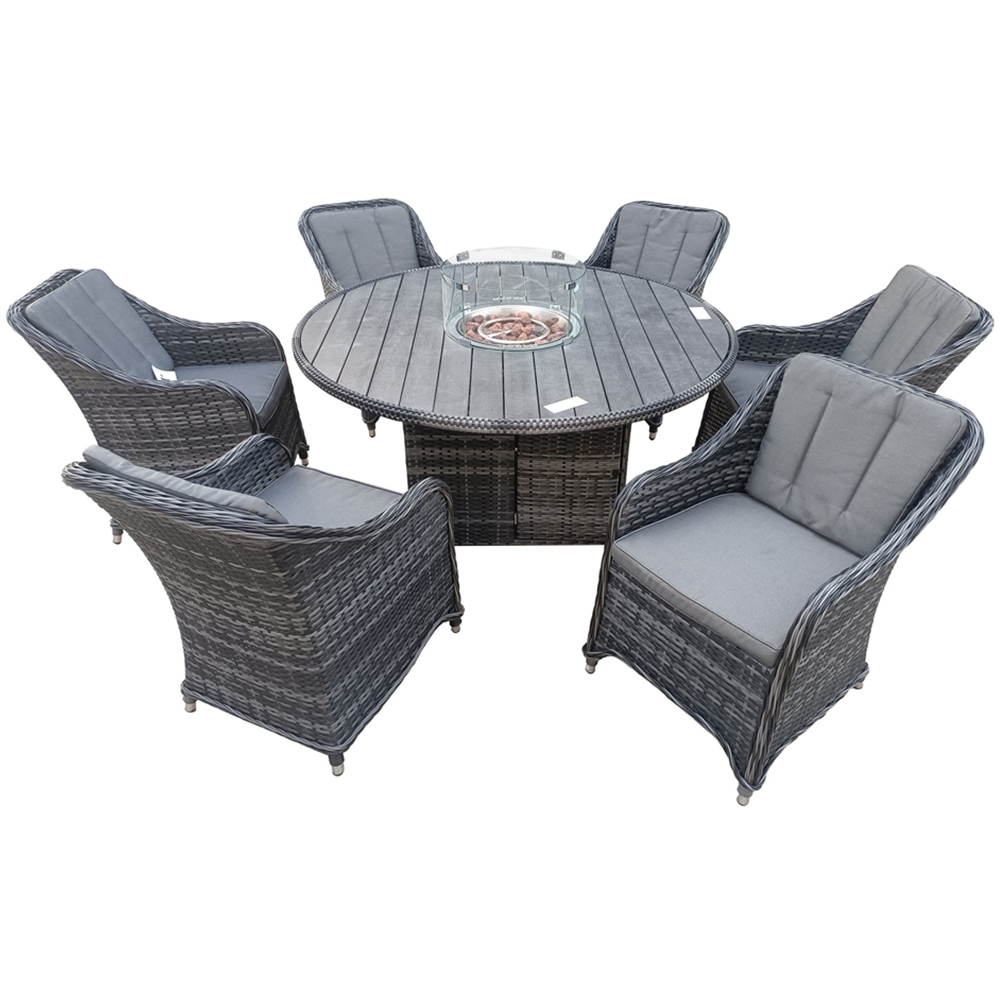 Furniture One 6 Seater Rattan Garden Lounge Set with Fire Pit Image 3