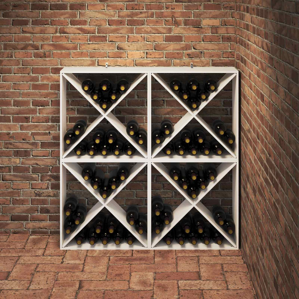 vidaXL 4 Shelf White Freestanding Wine Rack Set of 4 Image 2
