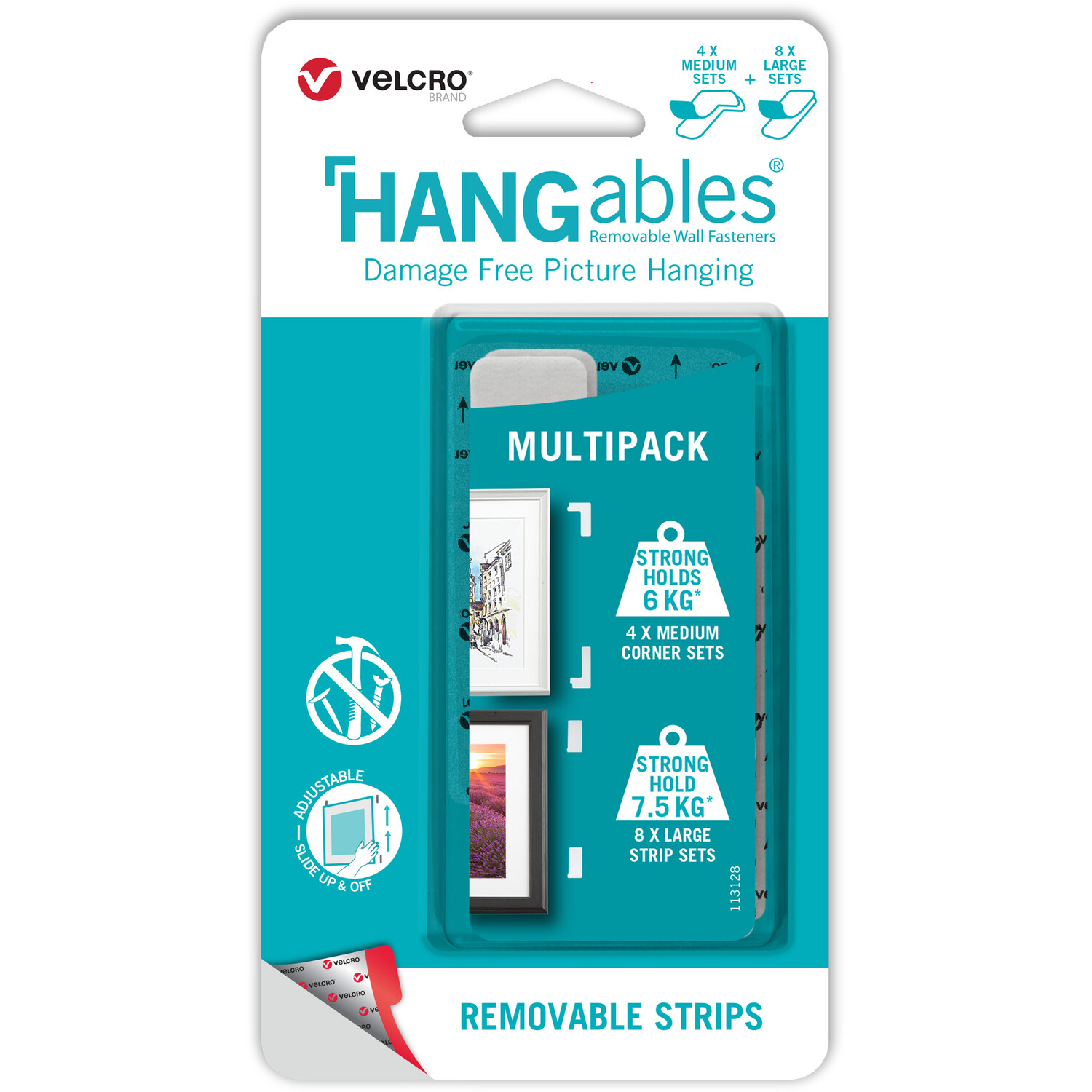 Velcro Medium and Large Hangable Strip Multipack Image 1
