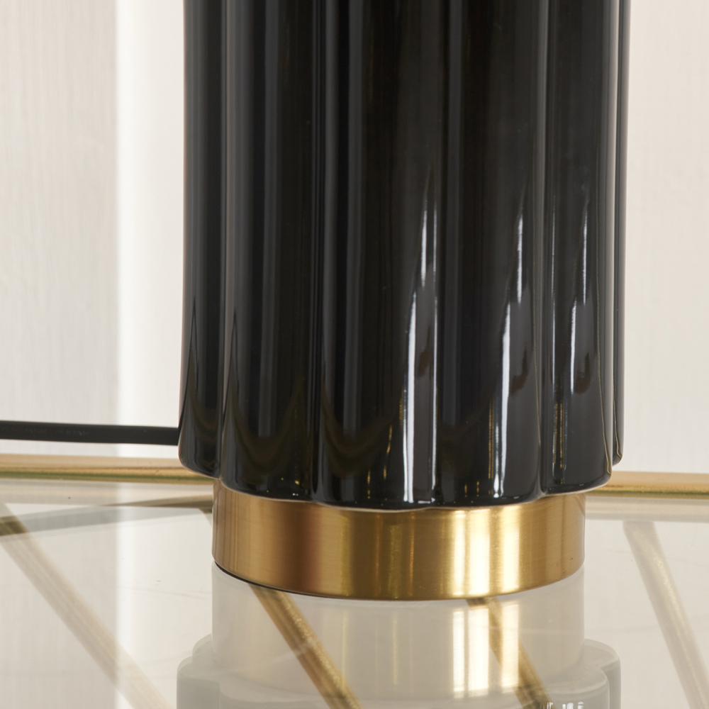 Pacific Lifestyle Lushan Black Scalloped Ceramic Table Lamp Image 4