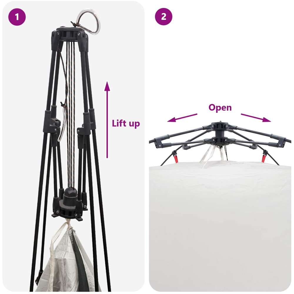 vidaXL 4 Person Instant Tent Grey Image 6