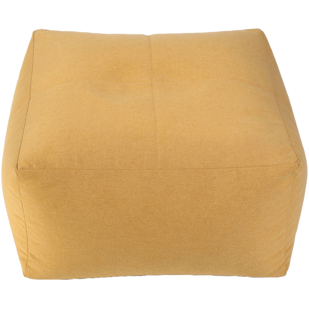Kaikoo Ochre Brushed Fabric Square Slab Bean Bag with Top Quilting Image 3