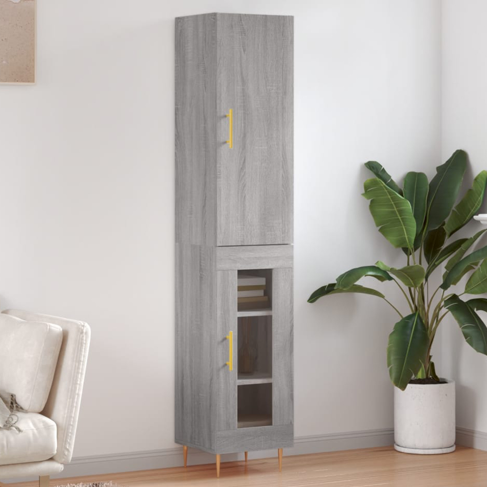 vidaXL 2 Door Grey Sonoma Highboard Image 1
