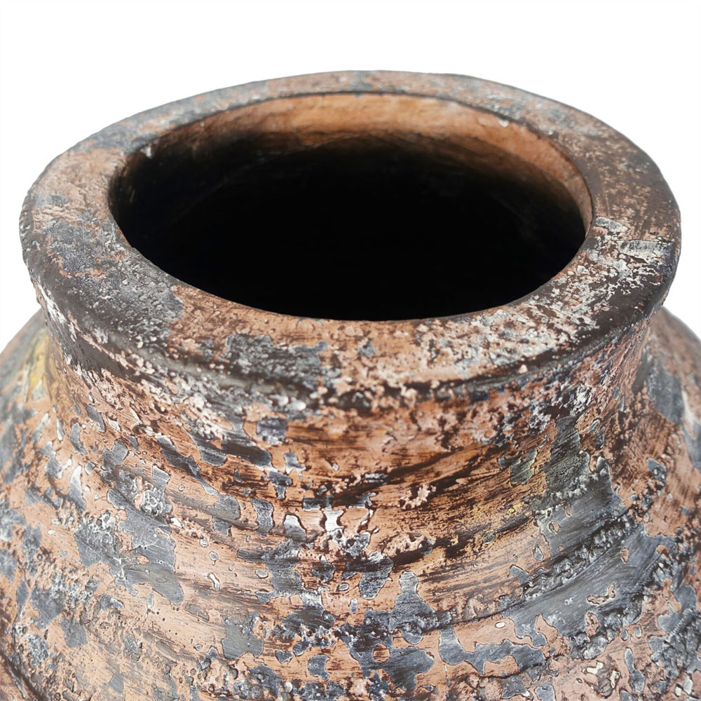 Leaf Aztec Brown Textured Vase Composite Planter 40 x 32cm Image 5
