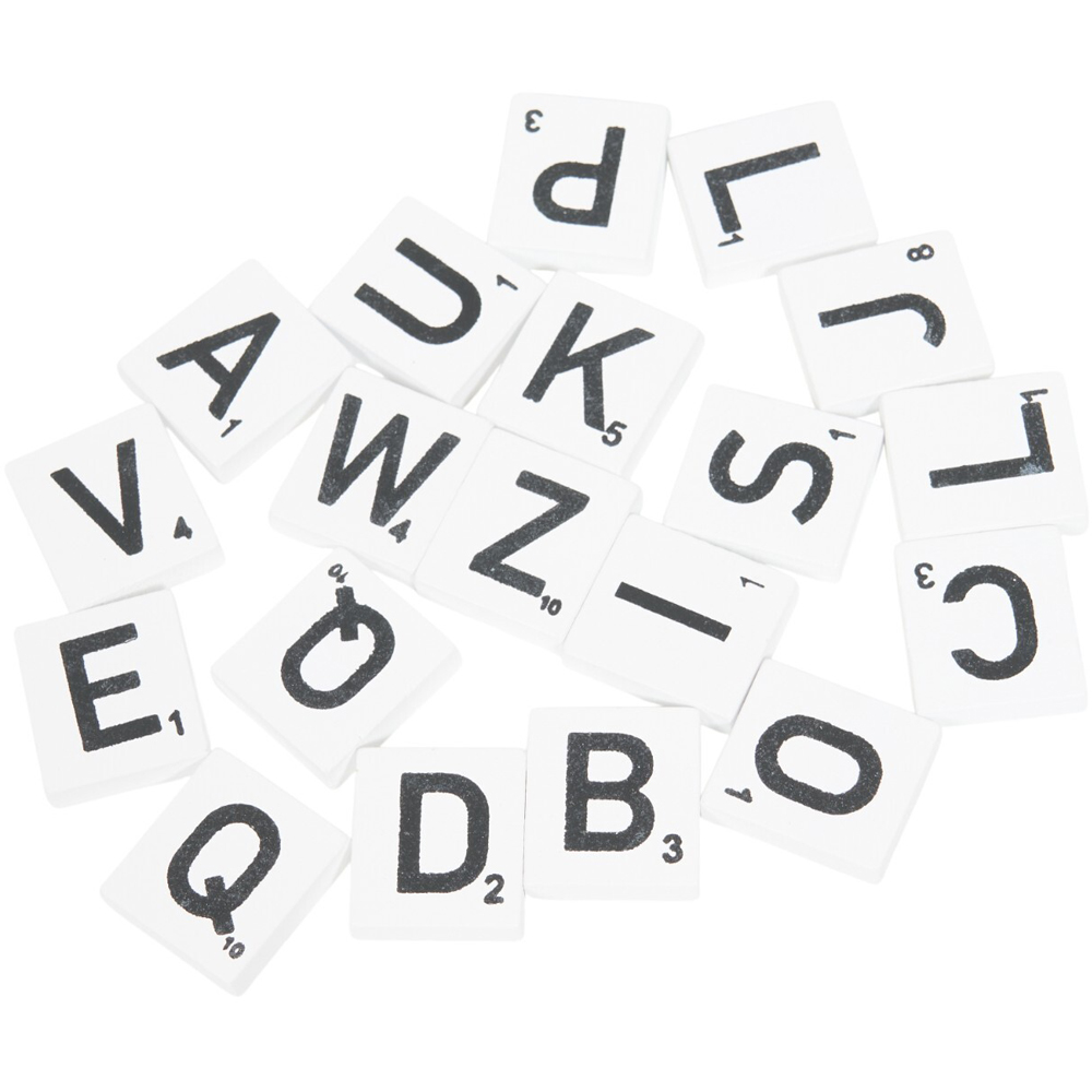 Pack of 100 White Letter Tiles Image 2