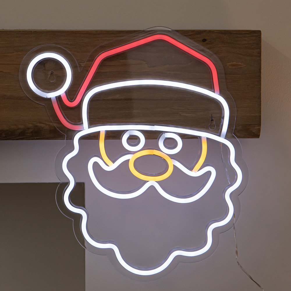Samuel Alexander Multicolour LED Light-Up Neon Santa Christmas Decoration 35cm Image 4
