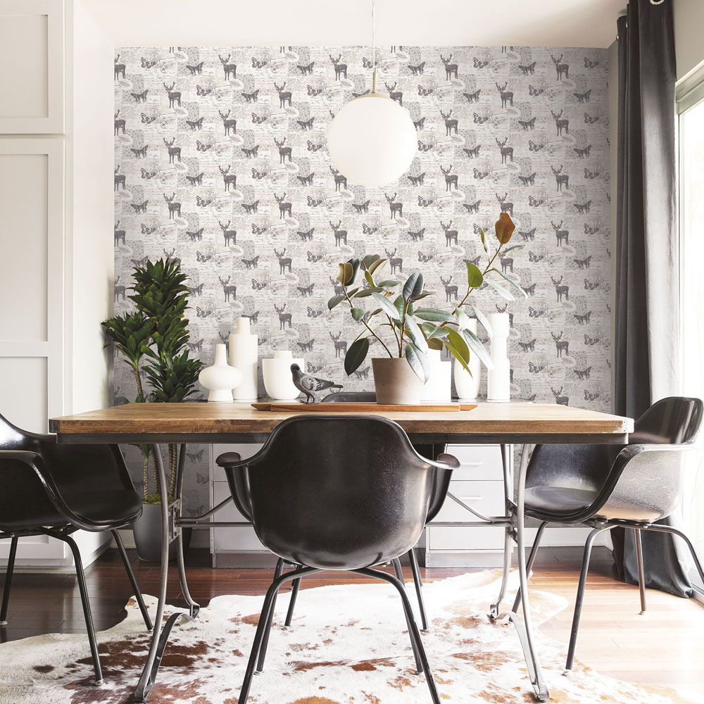 Galerie Nordic Elements Silver and Grey Wallpaper Image 2