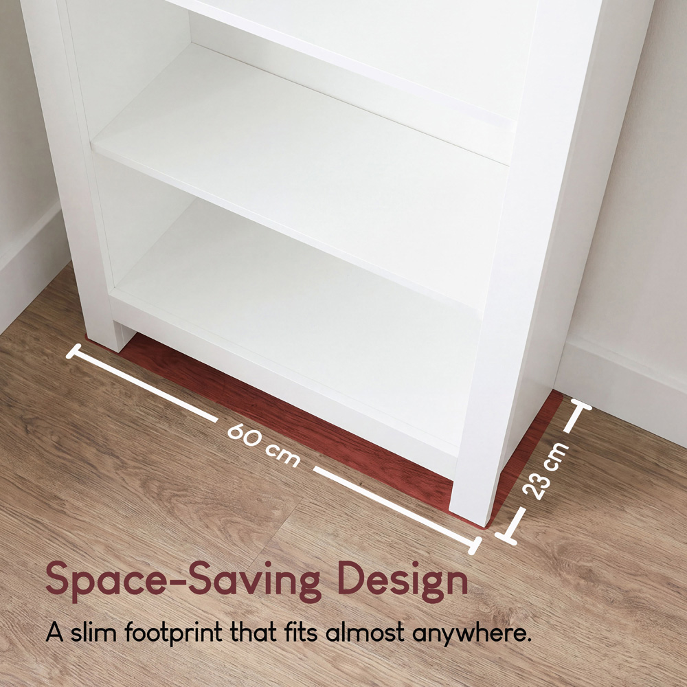 VIDA DESIGNS Arlington 4 Shelf White Bookcase Image 6