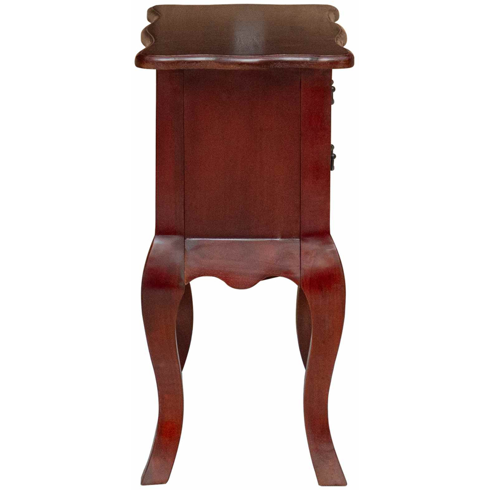 vidaXL 2 Drawer Dark Brown Solid Mahogany Wood Side Table Image 6