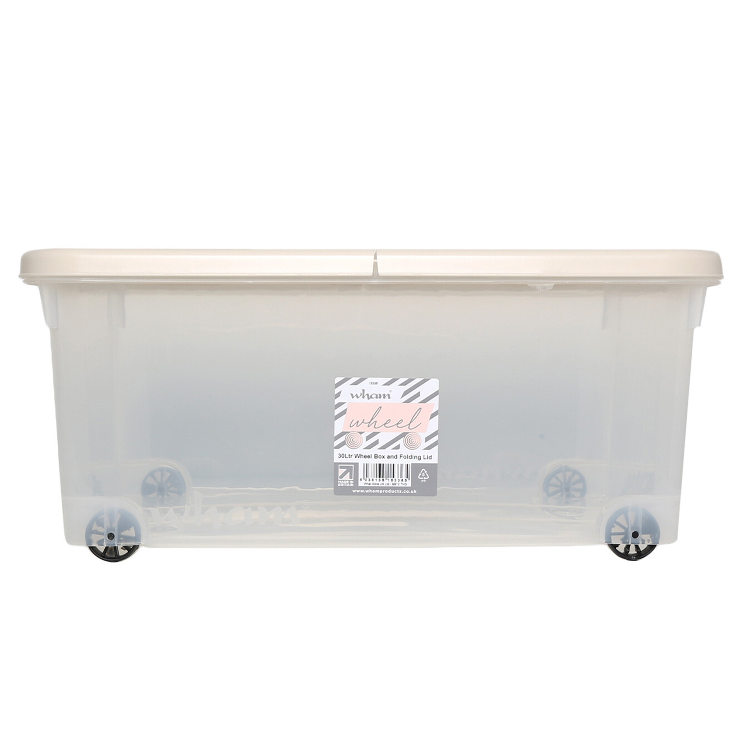 Wham Wheel Perfectly Pale Storage Box and Folding Lid 30L Image 1