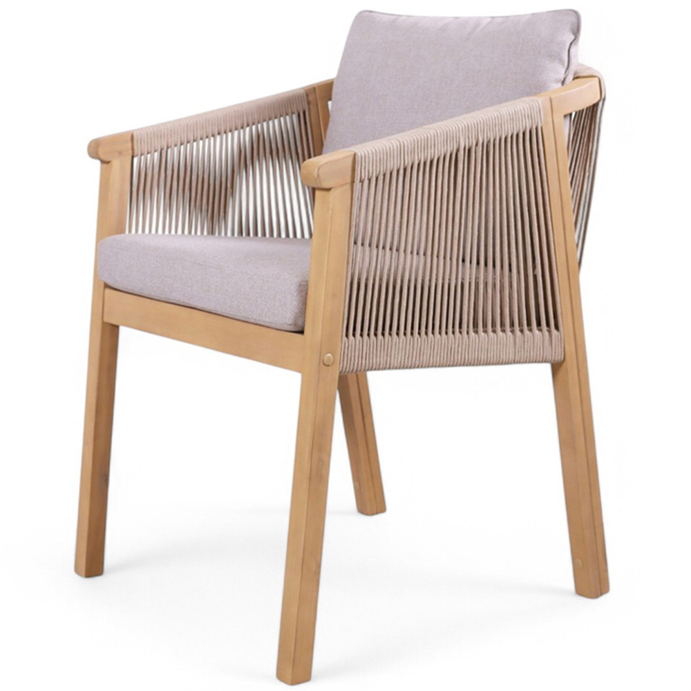 Royalcraft Roma 4 Seater Sunray Acacia Round Dining Set with Black Granite Insert Image 4