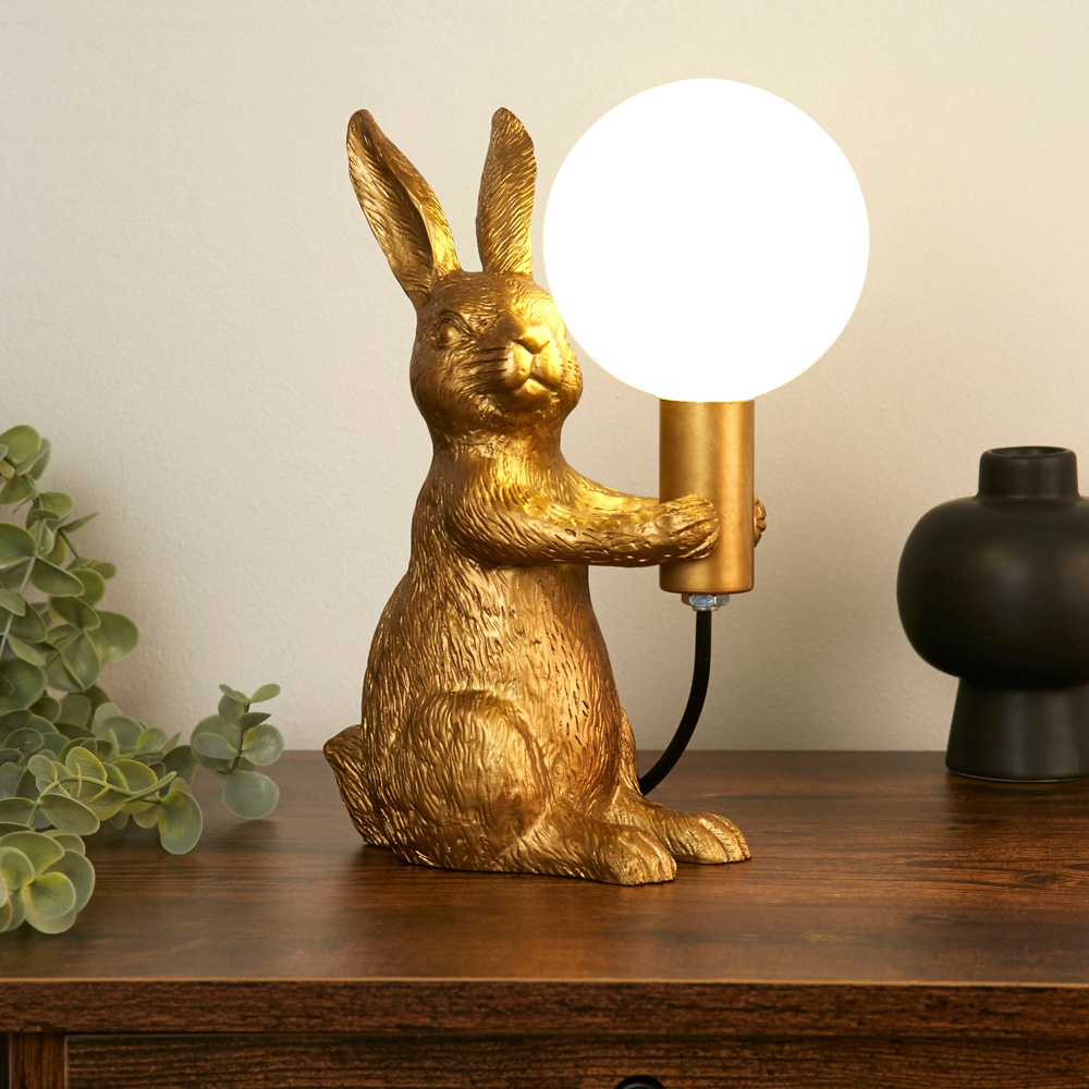Lighting Collection Gold Rabbit Table Lamp | Wilko
