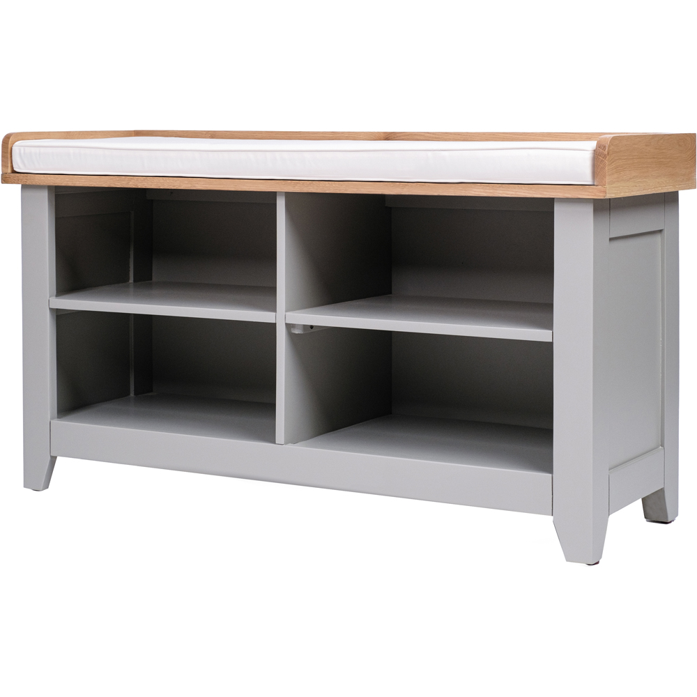 Charles Bentley Charnwood Grey Hallway Bench with Shoe Tidy Image 2