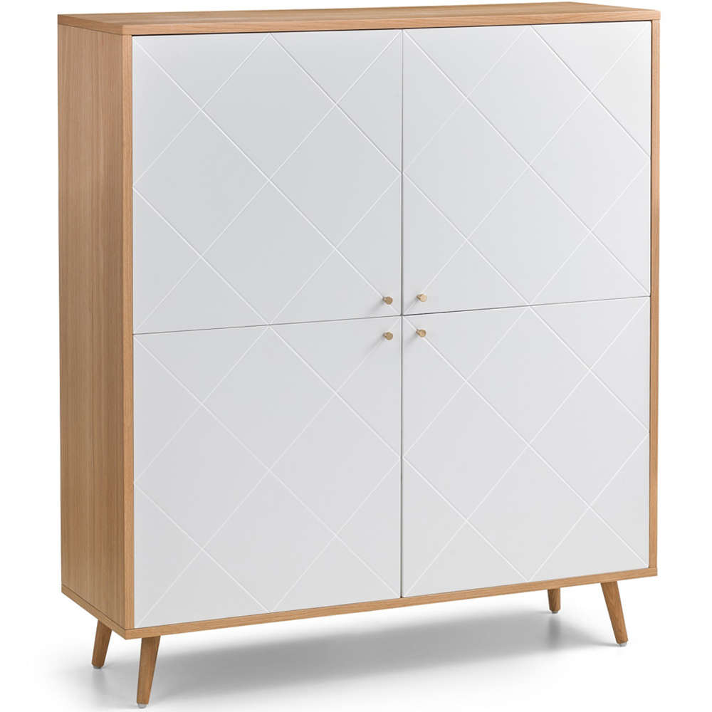 Julian Bowen Moritz 4 Door Oak and White Cabinet Image 2