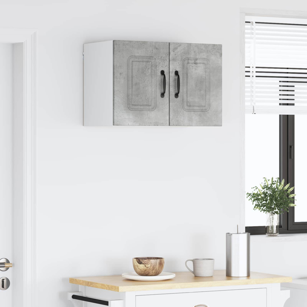 vidaXL Kalmar Single Door Concrete Grey Wall Mounted Kitchen Cabinet Set of 2 Image 9