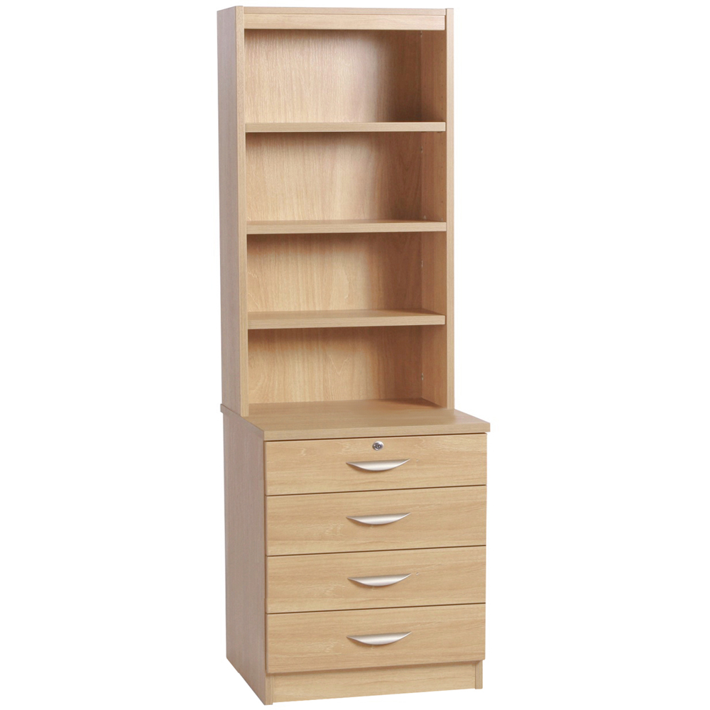 R White Cabinets 4 Drawer 4 Shelf Brown Chest of Drawers Image 2