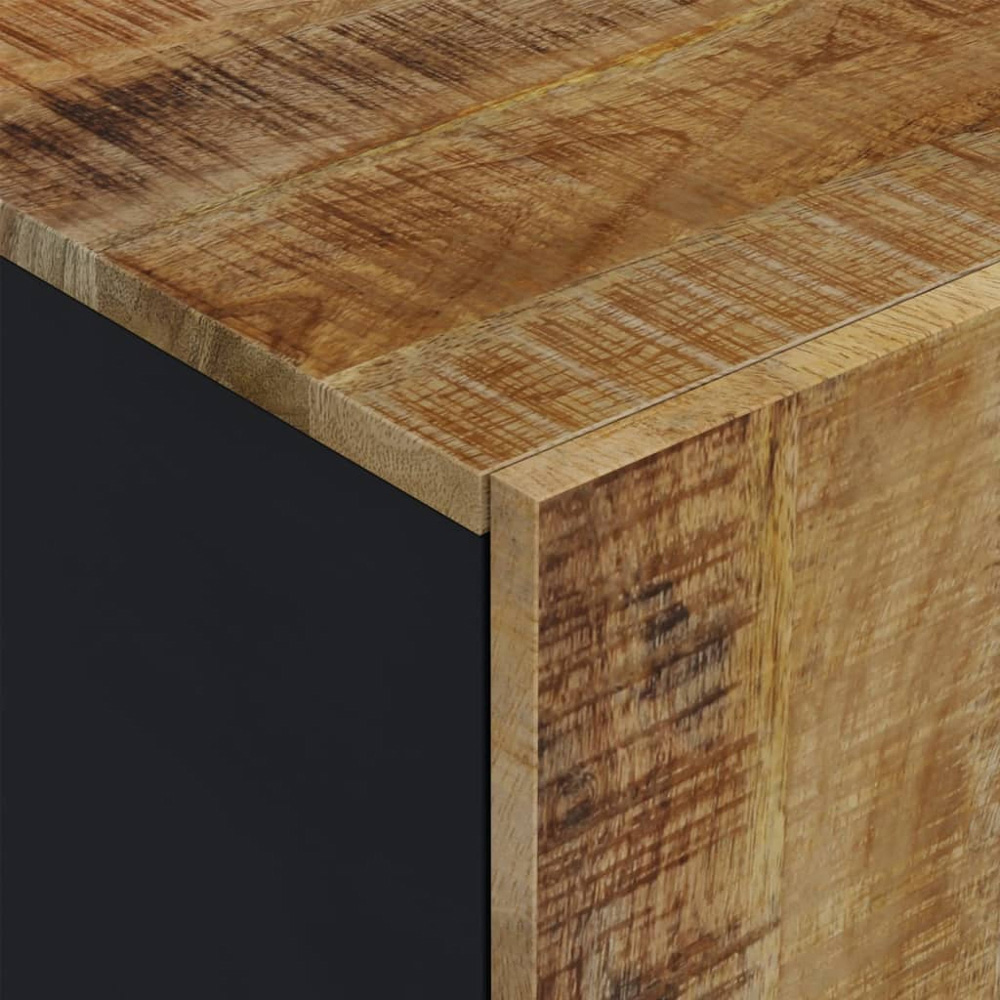 vidaXL Single Door 2 Shelf Light Brown Solid Mango Wood TV Cabinet Image 7