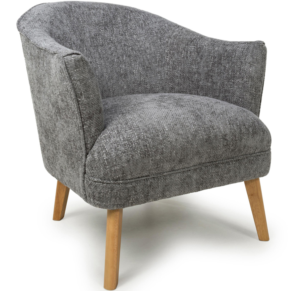wilko Mallory Flax Effect Grey Armchair Image 2