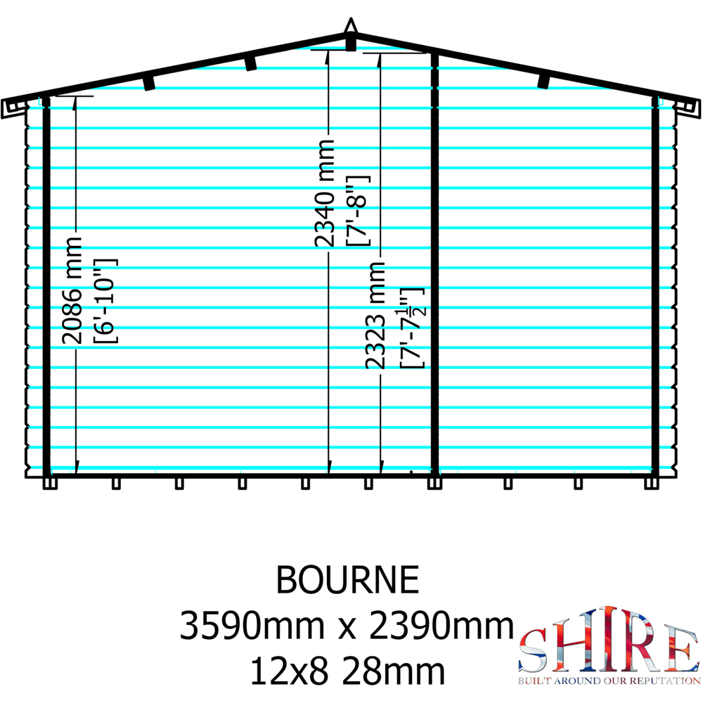 Shire Bourne 12 x 8ft Dual-Purpose Apex Garden Log Cabin with Integral Storage Image 7