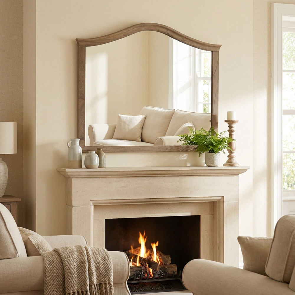 Rosemont Wooden Over Mantle Mirror Brown Image 5