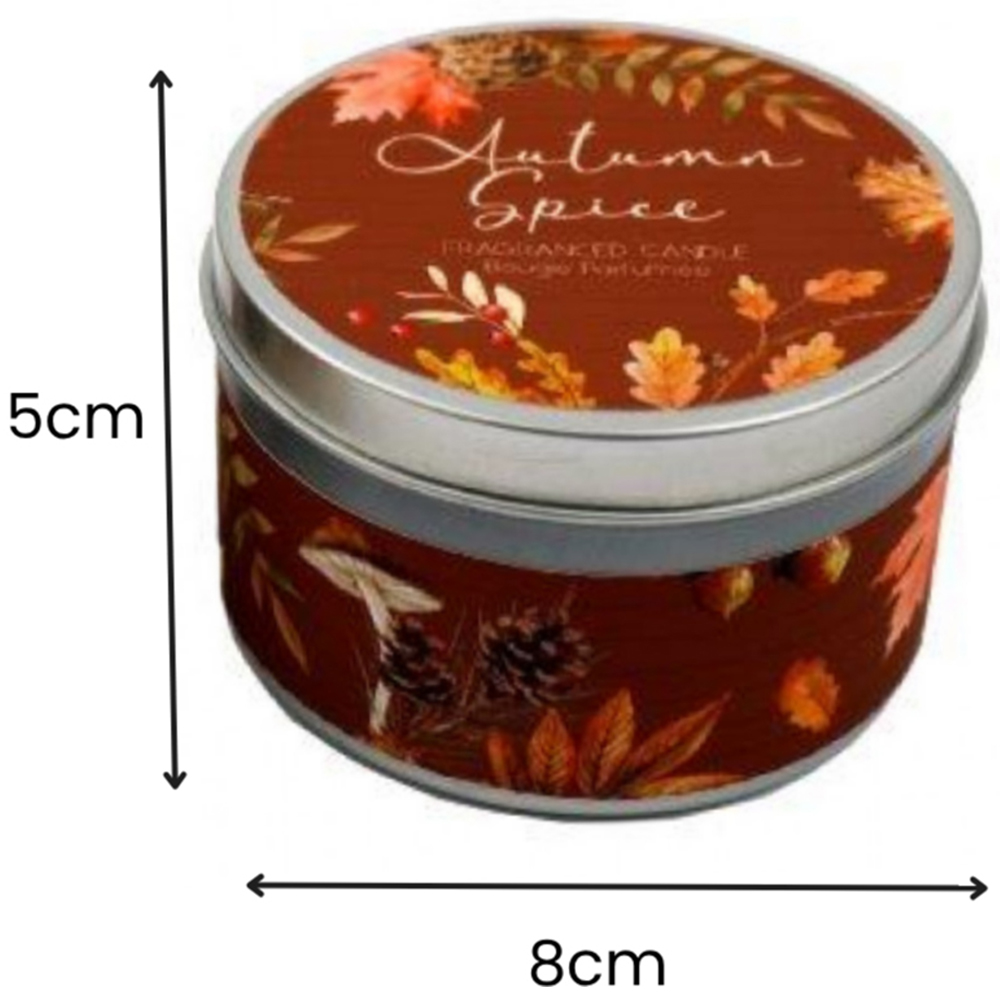 Garden Mile Red Scented Autumn Tin Candle Image 4
