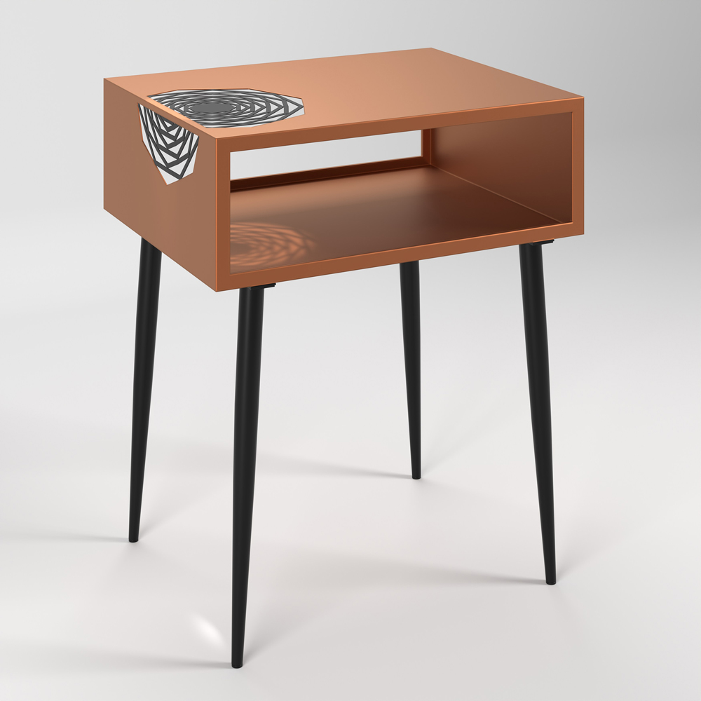 Core Products Galaxy Copper and Black Metal Bedside Table Image 4